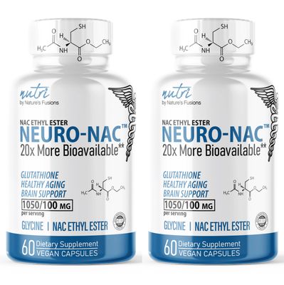Neuro NAC Supplement N-Acetyl Cysteine Ethyl Ester (2 Pack)- 20x More Bioavailable Than NAC 600 mg - Boost Glutathione 10x More Than Liposomal Glutathione - N Acetyl Cysteine Ethyl Ester 120 Capsules