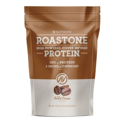 NutraOne RoastOne Coffee Protein Powder Coffee Infused Whey Protein Powder for Energy &amp; Focus, 160mg Caffeine and 20g Protein (Sweet Cream - 1.35 lbs.)