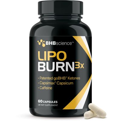 Lipo Burn Keto BHB Exogenous Ketones Supplement - BHB Science Keto Diet Pills with Capsimax and Caffeine for Natural Energy Focus Body Sculpting &amp; Ketosis Support - Vegetarian &amp; Non-GMO (1 Month)