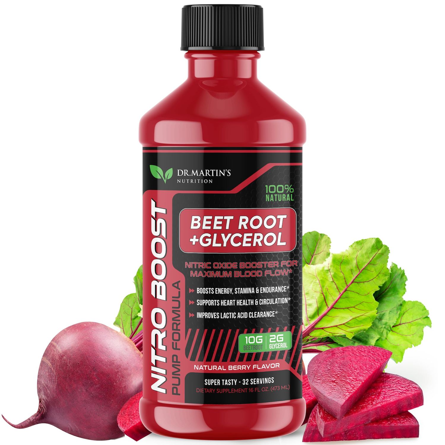 NiroBeet 12,000mg | Beet Root Enhanced with Glycerol | | Enhances Lactic Acid Clearance | Supports Heart Health &amp; Blood Flow | Beetroot Supplement for Men &amp; Women