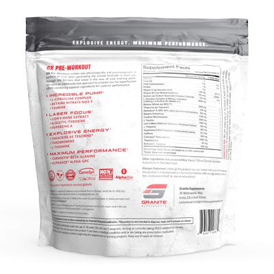 Granite GX Pre-Workout Supplement (Tangerine) Advanced Formula for Pump, Focus, Energy, Performance | Citrulline, Taurine, Lions Mane, Tyrosine, Teacrine, Betaine, Carnosyn, Creatine | Vegan, USA