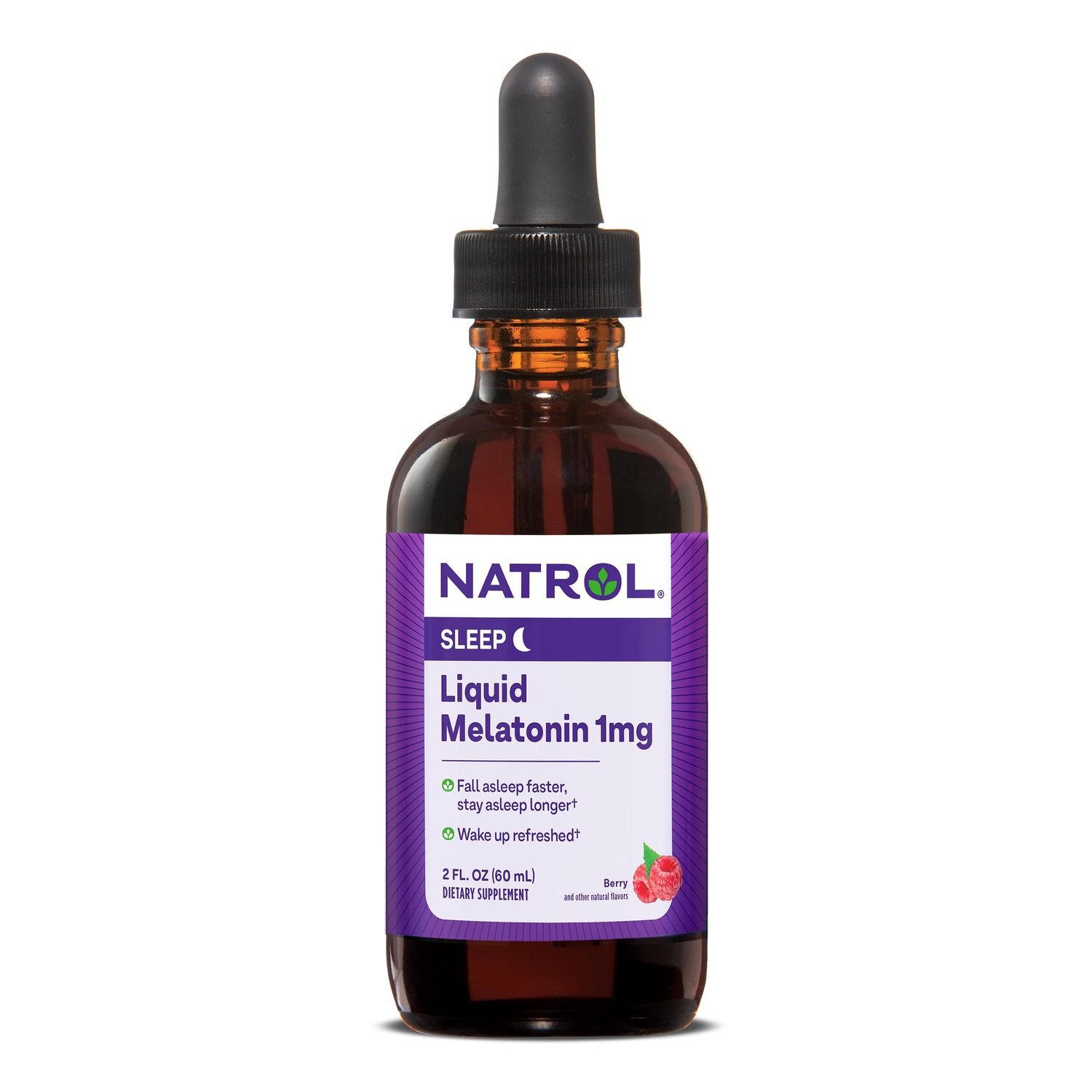 Natrol Sleep Liquid Melatonin 1mg, Liquid Sleep Aid for Adults, Berry-Flavored Nighttime Sleep Aid, 2 Fl Oz, 15 Servings