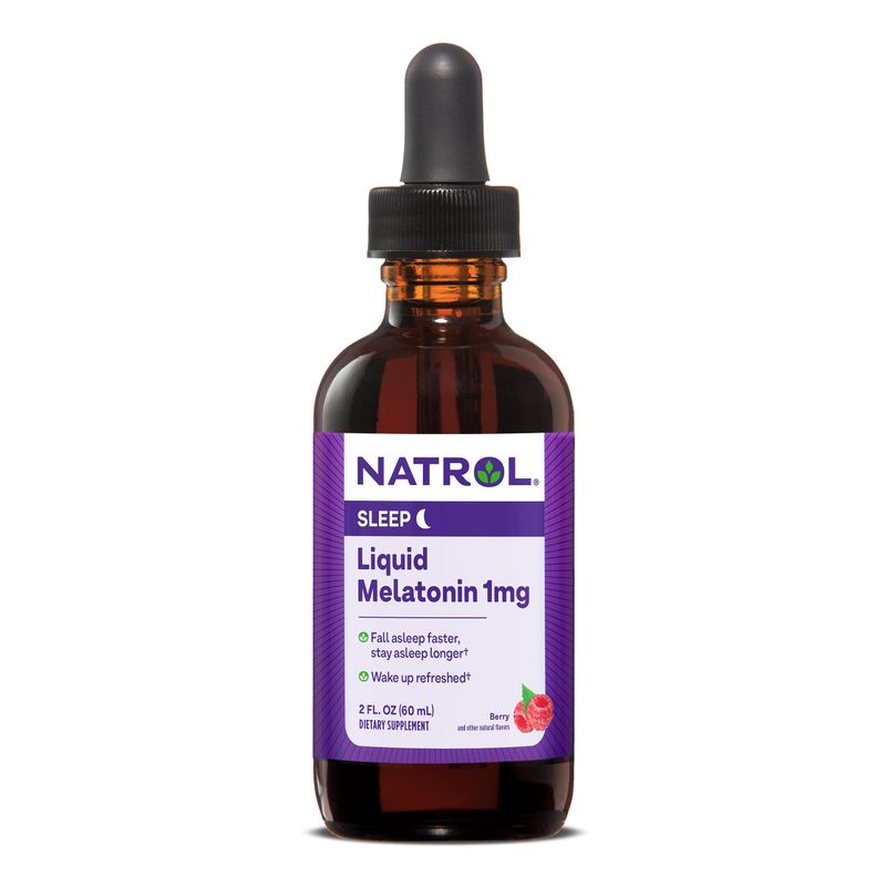 Natrol Sleep Liquid Melatonin 1mg, Liquid Sleep Aid for Adults, Berry-Flavored Nighttime Sleep Aid, 2 Fl Oz, 15 Servings