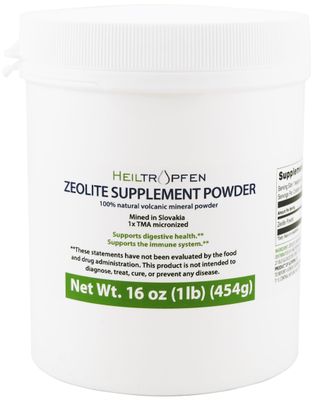 Heiltropfen Zeolite Powder | Dietary Supplement 1 Pound - 454 g | Detox | Clinoptilolite 94+-3% | Activated | Natural Mineral Dust | Ultra FINE Less-Than 2 m