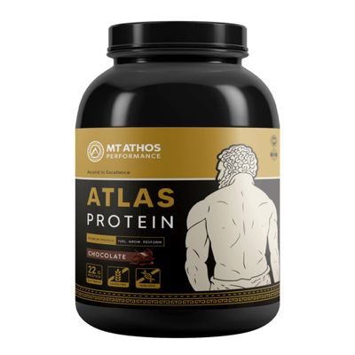 Mt. Athos Atlas Chocolate Protein Powder | Goat Milk Whey with Casein Protein | 22 G Protein per Serving | 28 Servings