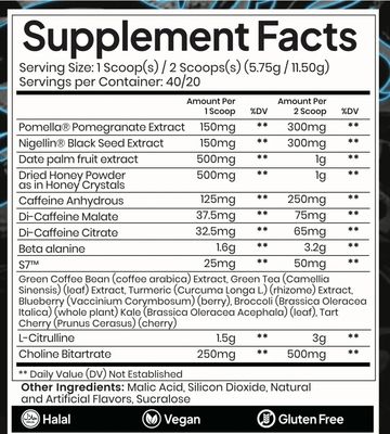 Ummah Labs TAKBIR! Halal Pre-Workout (40/20 Servings, Blue Raspberry)