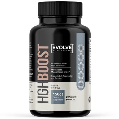 Evolve Nutraceuticals HGH Booster 2X Strength (150 Count) Anti-Aging, Increase Stamina and Energy, Rejuvenate Skin and Hair, L-Lysine HCL, L-Arginine HCL