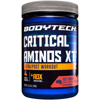 BodyTech Critical Aminos XT Intra/Post Workout Fruit Punch - Supports Muscle Recovery (16 Ounce Powder)
