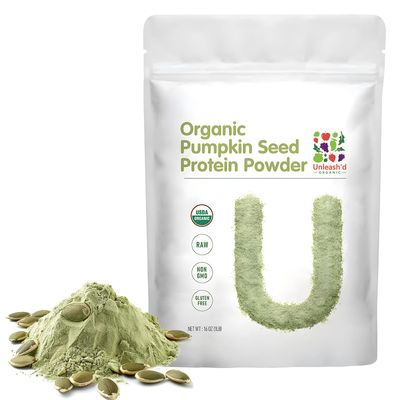 UNLEASH&#39;D ORGANIC Organic Pumpkin Seed Protein Powder 16 oz Enhances Immune System Function Organic Plant-Based Protein Powder No Artificial Sweeteners Non-GMO Vegan