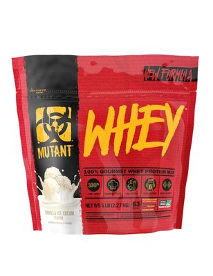 Mutant Whey - 100% Whey Protein Powder Shake, Gourmet Taste, 22g of Protein, Fast Absorbing, Easy Digesting, 5lbs - Vanilla Ice Cream