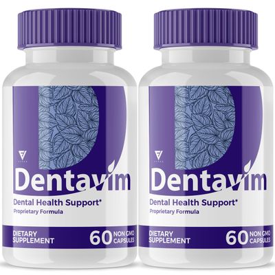 (2 Pack) Dentavim Capsules, Dentavim Overall Healthy Dental Care and Gum Wellness Support Supplement Pills, Dentavim Maximum Strength Teeth and Advanced Oral Care Formula Supplement (120 Capsules)