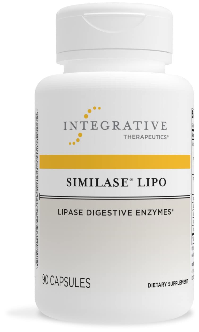 Integrative Therapeutics Similase Lipo - Supports Fat Digestion* - Gut Support Supplement with Digestive Enzymes - Includes Similase, Protease &amp; Amylase - Vegan - 90 Capsules