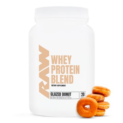 RAW Whey Protein Powder Blend, Glazed Donut (20 Servings) - Grass-Fed Microfiltered Protein Isolate for Muscle Growth &amp; Recovery - Pre &amp; Post Workout Sports Nutrition Supplement for Men &amp; Women