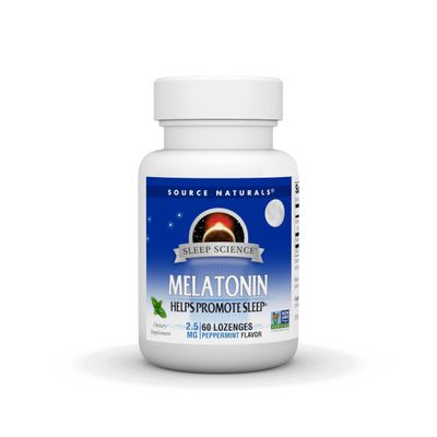 Source Naturals Melatonin, Helps Promote Sleep* 2.5 mg - 60 Peppermint Flavored Lozenges