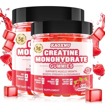 KAOXNU 2 Pack Creatine Monohydrate Gummies for Men &amp; Women 120 CT - 5000mg of Creatine Monohydrate per Serving - Sugar Free Chewable Creatine for Muscle Strength, Muscle Builder, Energy Boost