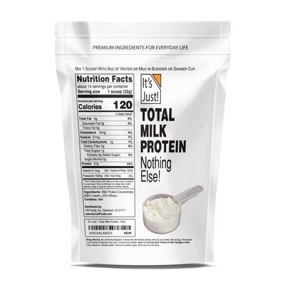It's Just! - Milk Protein Concentrate Powder, Naturally 80% Casein / 20% Whey, rBSH/RBST Hormone Free, No Added Sugar (1 Pound, Unflavored)