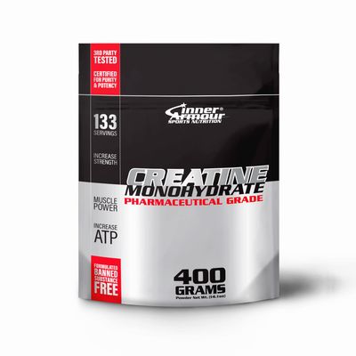 Inner Armour Micronized Creatine Monohydrate Powder - Increase Muscle Strength &amp; Endurance - Fast Dissolving, Flavor-Free, Vegan Fitness Supplement, Keto Friendly - 400 gr or 133 Servings