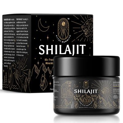 Shilajit Resin with Fulvic Acid & Trace Minerals, Original Siberian Pure Shilajit with 85+ Humic Acid Supplement Gel, Support Metabolism & Immune System - 100 Serving / 50g