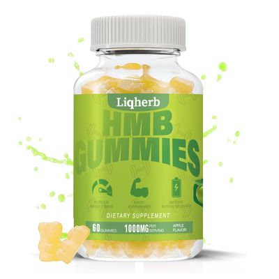 Liqherb HMB Gummies 1000 mg for Adults, HMB Supplement for Muscle Protein Synthesis, Improving Endurance and Maintaining Lean Muscle, Non-GMO, Vegan, Gluten-Free, 60