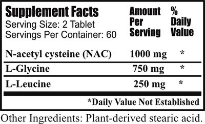 Daily Manufacturing Glutathio-Lean (Non-GMO: N-Acetyl Cysteine (NAC), L-Glycine &amp; L-Leucine) 120 Tablets