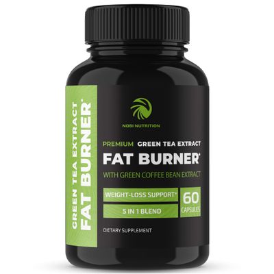 Green Tea Weight Loss Pills with Green Coffee Bean Extract | 45% EGCG | Belly Fat Burner, Metabolism Booster, &amp; Appetite Suppressant for Women &amp; Men | Vegan, Gluten-Free Supplement | 60 Capsules