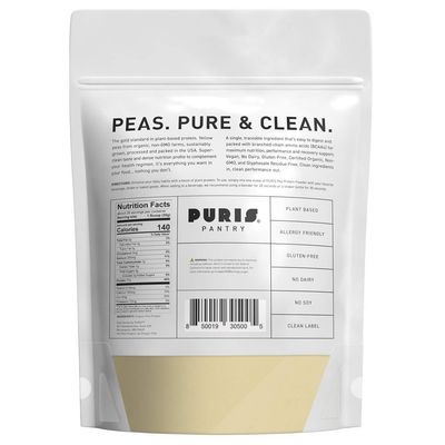 PURIS Organic Pea Protein Powder, 100% Grown, Processed and Packed in USA, Protein Powder Plant Based, 2 LB Unflavored, Organic, Vegan, Gluten Free, Dairy Free, Non GMO, Plant Protein Powder, Keto