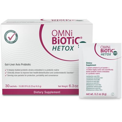 OMNi BiOTiC HETOX Probiotic Liver Detox - Bifidobacterium &amp; Lactobacillus Probiotic Supplement - Hypoallergenic Gut-Liver Support - Non-GMO Detox Cleanse for Men and Women