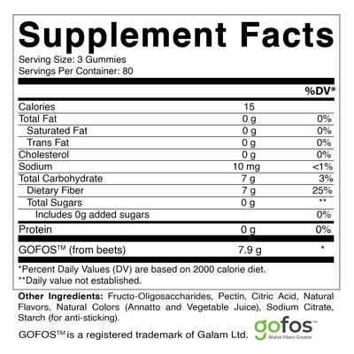 Vitamatic Prebiotic Fiber Gummies for Adults, 7G Extra Strength, Zero Sugar Added, 240 Pectin Based Gummies, Digestive Health &amp; Regularity Support
