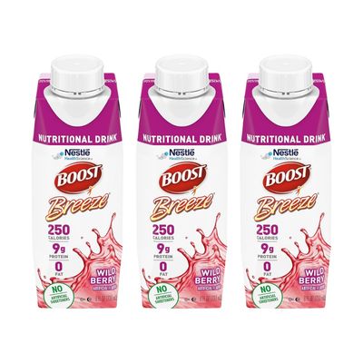 Boost Breeze Nutritional Drink Wildberry, 8 Fl Oz (Pack of 3)