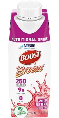 Boost Breeze Nutritional Drink Wildberry, 8 Fl Oz (Pack of 3)