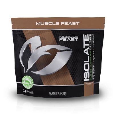 Muscle Feast Grass-Fed Whey Protein Isolate, All Natural Hormone Free Pasture Raised, Chocolate, 5lb