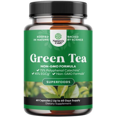 Green Tea Extract Capsules - Pure Extract - Weight Loss Pills - Burn Belly Fat - Metabolism Booster - Lose Weight Fast - for Men and Women Natural Detox Cleanse