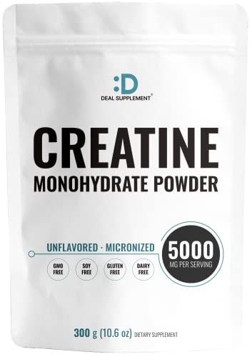 Micronized Creatine Monohydrate Powder 60 Servings - 5000mg(5g) Per Serving | Unflavored Creatine for Men &amp; Women | Improve Performance &amp; PreWorkout Recovery | Vegan, Keto | Non-GMO, No Filler