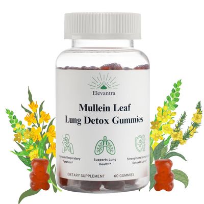 Mullein Leaf Lung Detox Gummies | Mullein Leaf Extract | Lung Detox for Smokers| Cleanser Detox | Mucus Relief | Mullein Extract | Lung Cleanse | Smoker Detox | Better Lungs | 1000 mg | Lung Health