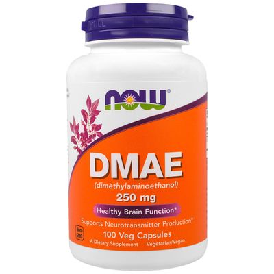 NOW Dmae 250mg , 100 Capsules(Pack of 2)