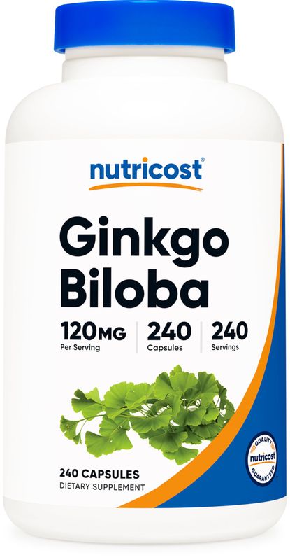 Nutricost Ginkgo Biloba 120mg, 240 Capsules - Extra Strength Ginkgo Biloba Extract - Gluten Free &amp; Non-GMO