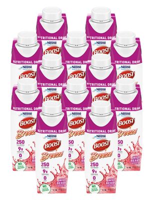 Boost Breeze Nutritional Drink Wildberry, 8 Fl Oz (Pack of 12)