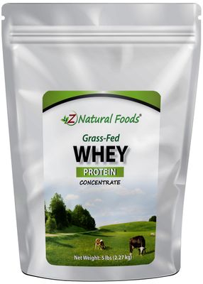 Z Natural Foods Whey Protein Concentrate - Clean Grass-Fed Whey Protein Powder from New Zealand - Cold Processed Pure Whey Protein with Essential Amino Acids for Nutrition &amp; Fitness, Unflavored, 5 lbs