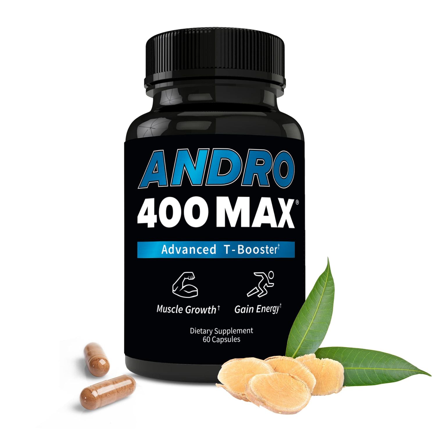 Andro400 Max Natural T Support Supplement for Men, with Tongkat Ali, 60 Count, Manufactured in USA
