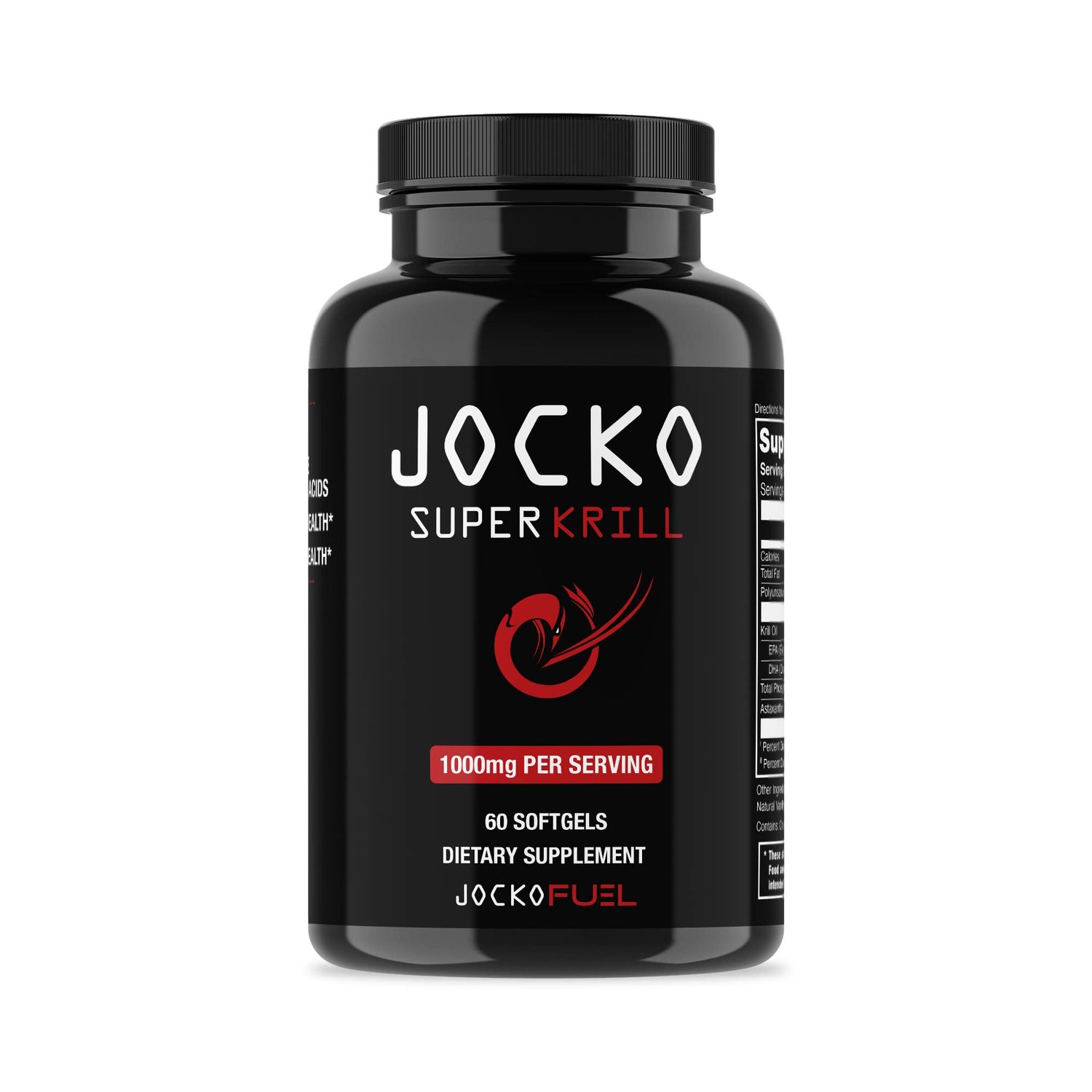 Jocko Fuel Antarctic Krill Oil Omega 3 Fatty Acid Supplements DHA &amp; EPA - 1000mg Softgels - Supports Joints, Mobility &amp; Mental Function (60 Softgels)