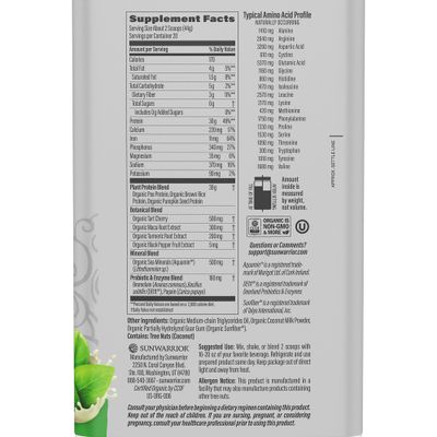 Vegan Protein Powder Plant-Based USDA Organic BCAAs | 30g Protein per Serving | Premium Sugar Free, Gluten Free Non-GMO Dairy Free | Unflavored, 20 Servings | Active Sport Protein Powder