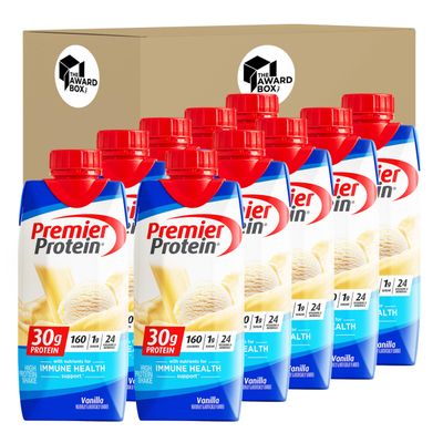 Premier Protien | 30g High Protein Shake Variety Sampler Pack Vanilla 11 Fl oz each in The Award Box Packaging (10pk)