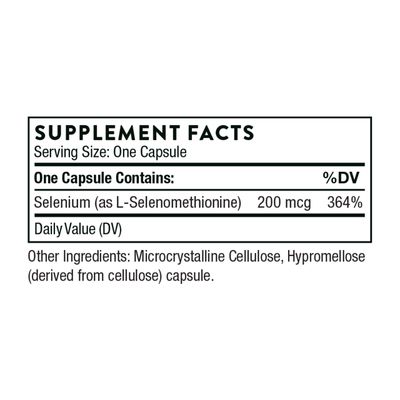 Thorne Selenium - 200 mcg Selenium Supplement for Antioxidant Support - 60 Capsules