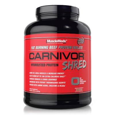 MuscleMeds Carnivor Shred Fat Burning Hydrolized Beef Protein Isolate, 0 Lactose, 0 Sugar, 0 Fat, Chocolate, 4.35 lbs