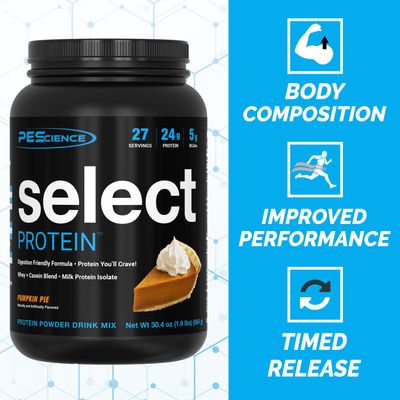 PEScience Select Low Carb Protein Powder, Pumpkin Pie, 27 Serving, Keto Friendly and Gluten Free