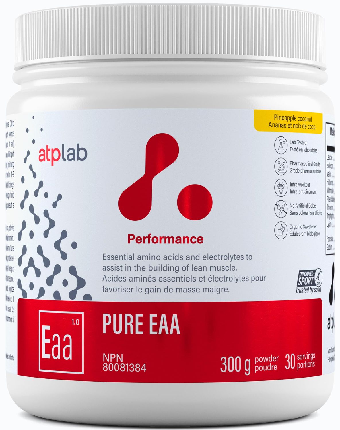 ATP LAB - Pure EAA Powder 300g (Pineapple Coconut Flavour) - EAA Supplement - Essential Amino Acid Powder - Building Muscle Recovery