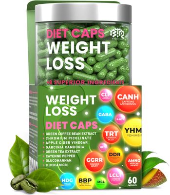 Bioteque Lab Weight Loss Diet Capsules, Natural Appetite Suppressant, Fat Burner for Women and Men with Apple Cider, Green Coffee Bean Extract, Cinnamon, Cayenne Pepper Metabolism Booster
