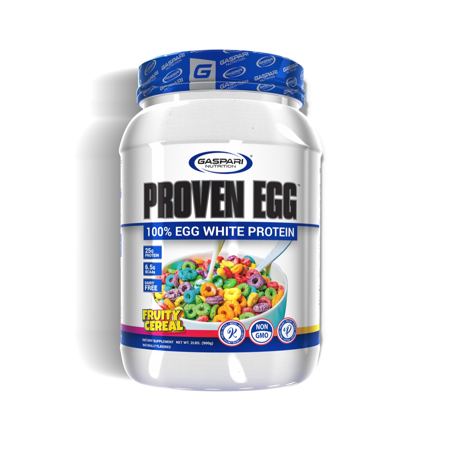 Gaspari Nutrition Proven Egg, Fruity Cereal, 100% Egg White Protein, 25g Protein, Keto Friendly, Dairy Free, Lactose Free, Soy Free (2 lbs, Fruity Cereal)