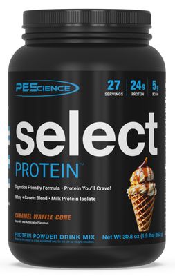 PEScience Select Low Carb Protein Powder, Caramel Waffle Cone, 27 Serving, Keto Friendly and Gluten Free