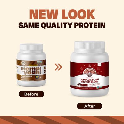 Manitoba Harvest Hemp Yeah! Organic Plant-Based Protein Powder with 20g of Complete Plant, 4g of Fiber & 1.9g Omegas 3&6, Non-GMO, Vegan, Chocolate, 16 Oz, Packaging May Vary